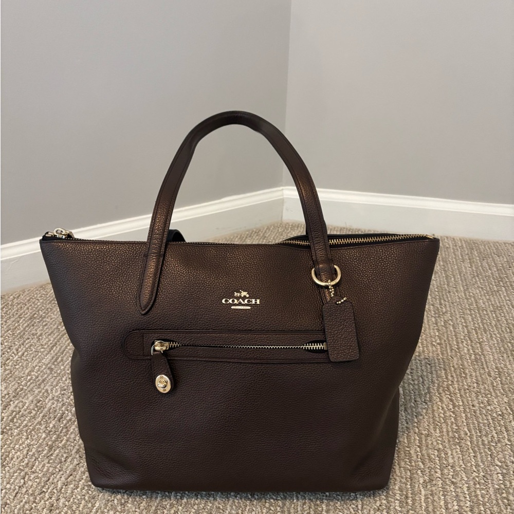 Coach Dark Brown Leather Tote